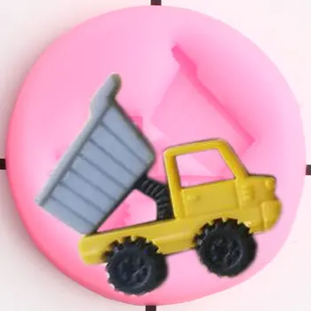 Dump Truck Silikona Veidnes Auto Cupcake Cilindrs Pomādes Pelējuma DIY Zēns Dzimšanas dienas Kūka Dekorēšanas Instrumentiem, Konfektes, Šokolādes Gumpaste Veidnes