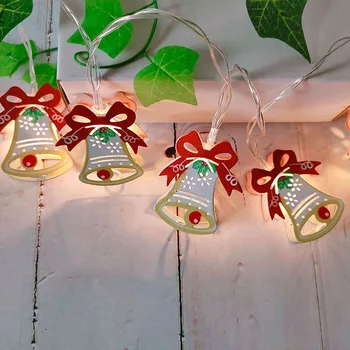Dzelzs Ziemassvētku Gaismas Stīgu Krāsotas Kaltas Rotājumi, Sienas Ziemassvētku Eglīte ar Gaismu Ziemassvētku Vecīša Pasaku Puse LED Dekori