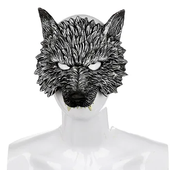 Dzīvnieku Masku Halloween Galvassegas Karnevāls Mīksta PU Putas Reālistisku 3D Saģērbt Aksesuārus Vilks Maska маска аниме Pieaugušo Maska
