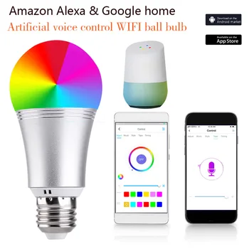 E27 E26 B22 E14 Wifi Smart LED Spuldze RGB Krāsu Maiņa Gaismas Aptumšojami LED Lampa Strādā Ar Alexa, Google, Home, Siri Balss Vadība