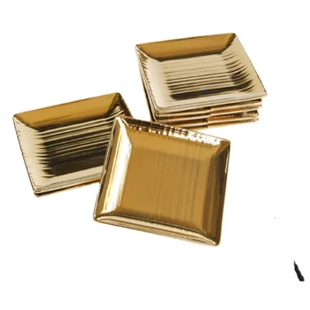 Eiropas Luksusa Zelta Keramikas Galda Piederumi Horizontālo Modeli Laukumā Keramikas Plāksnes Vertikālās Modelis Deserts Plate Augļu Plate