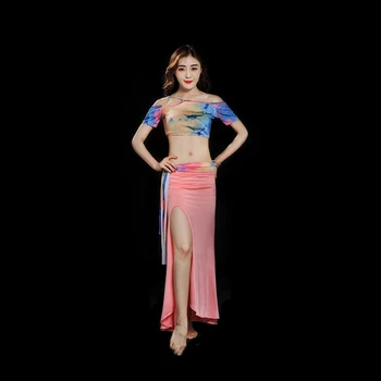 Elegants Vēdera Deju Tērpu Komplekts Sievietēm Profesiju Bellydance Darbības Apģērbu Praksi Apģērbu Čigānu Apģērbs Kleitu, Kopa Indijas