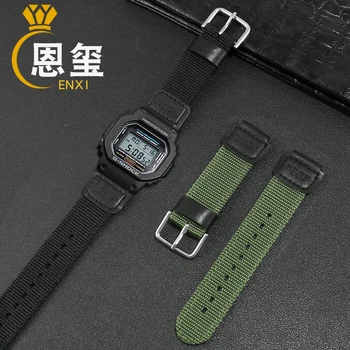 ENXI Neilona Watchband par Casio DW5600 GW-5000 5035 GW-M5610 Ūdensnecaurlaidīga Auduma Pulksteņu Siksniņas