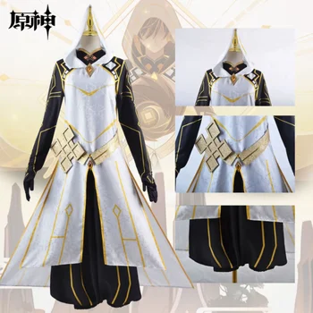 Genshin Zhongli Dievs Cosplay Kostīmu Apģērbu Posma Izpildes Vienotu Parūka Anime Vīriešiem Halovīni Kostīms Spēle Top Set