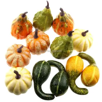 Gresorth 12pcs Viltus MINI Ķirbji Mākslīgā Multicolor Halloween Dekorēšanas Mājas Virtuve Spēlēt Pārtika