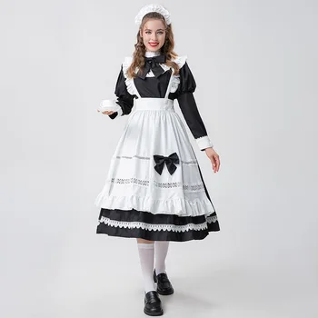 Halloween Tradicionālo Meitene Kleita Angļu Butler Lolita Istabene Kostīms
