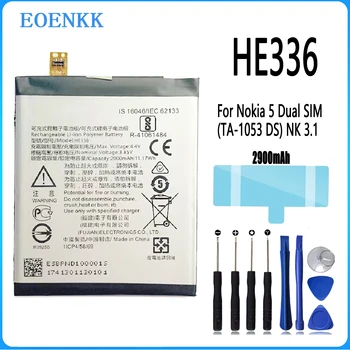 HE336 akumulatoru 5 Nokia Dual SIM (TA-1053 DS) /NK 3.1 Remonts Daļa Sākotnējās Spējas, Mobilo Telefonu Baterijas Bateria
