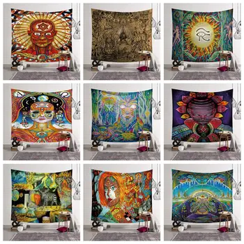 Indija Mandala Gobelēns Sienas Karājas Dekoru Guļamistaba Auduma Gobelēni Psychedelic Hipiju Nakts Mēness Gobelēns Mandala Sienas, Paklāja