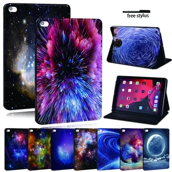 iPad 2 3 4 5 6 7 8/Gaisa 1 2 3 4/Pro 11 2018 2020 PU Ādas Tablet Stand Folio Segšanai-Ultra-plānas Star space krāsas Slim Gadījumā