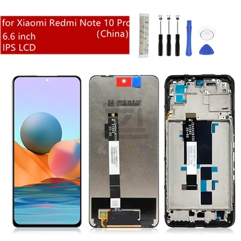 IPS LCD Xiaomi Redmi, ņemiet vērā, 10 Pro 5g Lcd Displejs, Touch Screen Digitizer Montāža +Kadru Nomaiņa, Remonts Daļa Ķīnas Versija