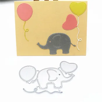 Ir 2021. Elephant Love Balons, Metāla Griešanas Mirst Pelējuma Albums Apdare Reljefs Foto Albums Karšu Pieņemšanas DIY Amatniecības 60*96 mm