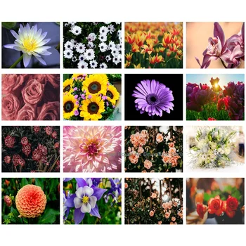 Ir 2021. Ziedu, Augi, Dekorācijas 5D Pilna Apaļas un Kvadrātveida Rhinestone Izšūšanas darbi ar Dimanta Mākslas Ainu Rhinestones Mājas Dekoru
