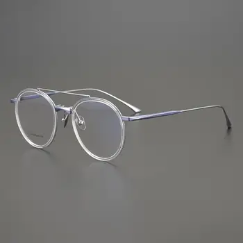 Japāņu Augstas Kvalitātes Titāna Acetāts Brilles Rāmis Vīriešu Personības Pilota Brilles Sievietēm, Skaidrs, Lēcas, Briļļu Recepti