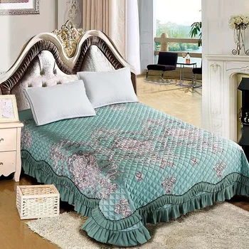 Jaunas 100% kokvilnas Quilting Eiropas stila gultas segtu Gultas Mala gultas Pārklājs Gultas Loksnes Gulta Segtu Spilvendrāna Gultas Komplekts