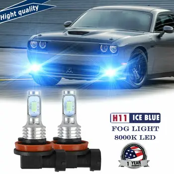 Jaunas 2gab H11 Ice Blue LED Miglas lukturi Spuldzes Komplektā Dodge Challenger Durango Dart