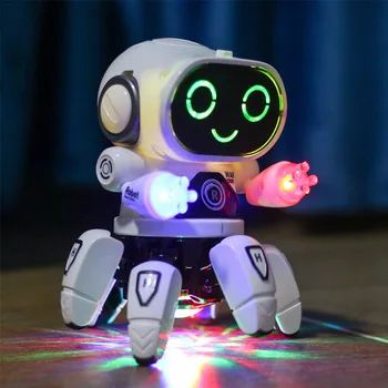 Jaunas dejas electric six-raust zivju Tērauda robots, gaismas mūzika Bērniem zēni karstā rotaļlietas