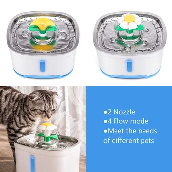 JAUNS 2.4 L Kaķis Ūdens Strūklaka Suns Dzeramā Bļoda Pet Dzeramā Dozatoru USB Powered Ēdiens Izgatavoti ar Nerūsējošā Tērauda Led Indikators