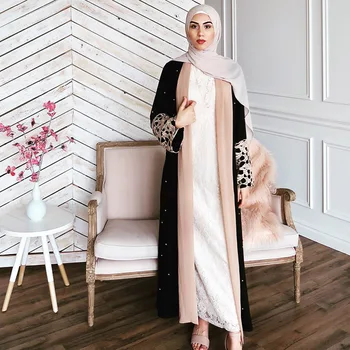 Jauns produkts Kafta lūgšanu drēbes Eid Mubarak kleita Musulmaņu sieviešu jaciņa drēbes Islāma lūgšanas zaudēt plus lieluma kleitu Abaya ilgi svārki