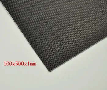 Jaunu 100x500x1mm RC Oglekļa Šķiedras Plāksne Panelis Lapa 3K audekla Pinuma Spīdīga Virsma
