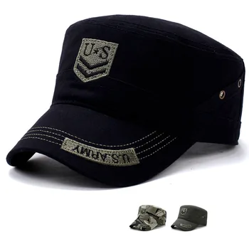 Jaunās ASV ARMIJAS Izšuvumi Militārā Cepure Vīriešiem, Sievietēm, Regulējams Flat Top Maskēties black atdzist trucker cap labas kvalitātes kokvilnas cepure