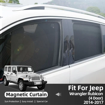 JEEP Wrangler Rubicon 4D 2014-2017 Magnētisko Auto Saulessargs Aizkaru Auto Windows UV Staru Aizsardzības Auto Saules Ēnā