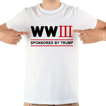 JOLLYPEACH ZĪMOLA WW3 sponsorē trumpis smieklīgi tshirt vīriešu jaunu balts ar īsām piedurknēm gadījuma homme PASAULES KARA 3 t krekls