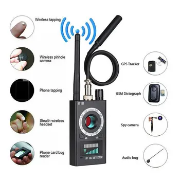 K18 Multi-funkciju Anti Detektoru Kameras GSM Audio Kļūdu Meklētājs GPS Signāla Lēca RF Tracker Atklāt Bezvadu Produktiem, 1MHz-6.5 GHz r60