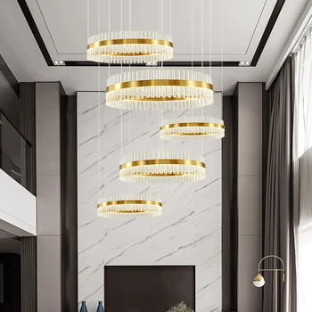 k9 radošo kristāla lampu luksusa viesistaba, ēdamistaba lampas apaļas kāzu telpu lampas villa kāpnes hotel zālē apgaismojums CL52211