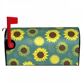 Karikatūra Saulespuķes Magnētisko Pastkastes Vāka Krāsains Saulespuķes Pastkastes Segtu Ūdensizturīgs Pastkastes Wraps Pasta Pastkastītes Dekori