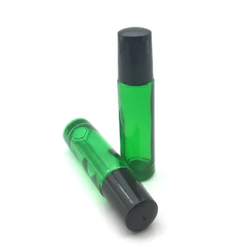 Karstā Tukšs Smaržas 10ml Zaļā Rullīšu Stikla Pudele Tukša, Ēteriskās Eļļas 10cc Roll-On bumbu bieza Stikla Pudele 20pcs