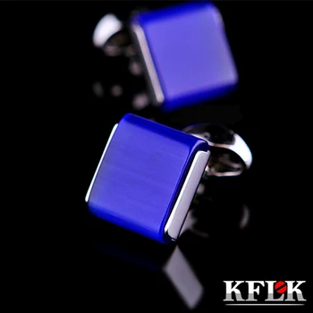 KFLK Luksusa 2020. gadam kreklu, aproču pogas, vīriešu Zīmols, aproces pogas kāzu aproču pogas Top Augstas Kvalitātes Zilā abotoaduras Rotaslietas