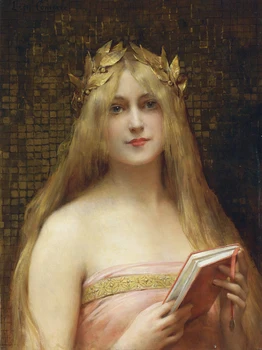 Klasiskā figurālās glezniecības audekla plakāta skaistumu attēlu sievietes portrets jauniešu blondīne portrets mūsdienu mājas dekoru