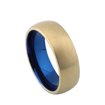 Klasiskās 8mm Vīriešu gredzens Alianses Volframa Gredzenu vīriešiem dāvanu zilā krāsā zelta krāsā Vīriešu Rotaslietas solījums gredzens