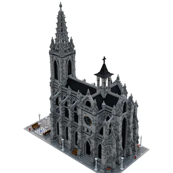 KM Moduļu Katedrāle Street View Celtniecības Bloki Arhitektūras Vākšanu Baznīcas Modelis DIY Būvniecība Māju Ķieģeļu Par Kazlēnu, Dāvanu