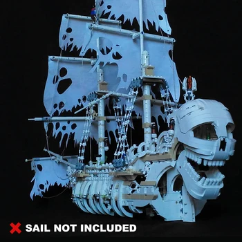KM Pirātisku Kuģa Skelets Laivu Kapteinis Red Bārdains Celtniecības Bloki Halloween Buru Kuģi, Ķieģeļu Modeļa Montāžas Toy Boy Dāvanu