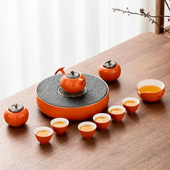 Kung Fu Tējas Komplekts, Tējkanna, Tējas Katls Uzstādīts, Sadzīves Dzīvojamā Istaba, Vienkārši Keramikas Tējas Paplāti, Augstas kvalitātes Dāvanu kastīte Tējas Ceļojumu