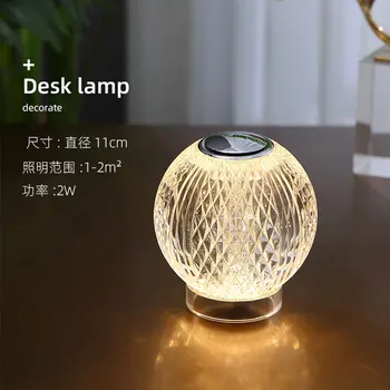LED Bezvadu Bumbu, Galda Lampa, Uzlādējams Radošo Luksusa Kristāla Lampu Pusdienu Galda Guļamistaba Dekorēšana Galda Lampa