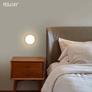 LED Kustību Sensors Nakts Gaisma Bezvadu Ķermeņa Indukcijas Lampas Sienas Lampas, USB Uzlāde, Guļamistabas, Koridora, Virtuves Skapja Apgaismojums