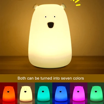 LED Nakts Gaisma anime Krāsa Mainās Bērniem, Bērnu Rotaļlietas, Dāvanas Bērniem, Bērnu Guļamistaba Nakts Lampas Cute Sedz Silikona LED Gaismas Gultas