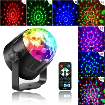 LED Puse Nakts Lampas Skatuves Gaismas RGB Lāzera Dj Strobe Ziemassvētku Lampas Projektoru, Rotējošas Disko Bumbu, Bārs Kristāla Projekcijas Gaismas