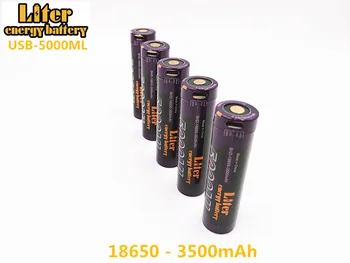 Litru enerģijas akumulators, USB vads + 3,7 V 18650 3500mAh Li-ion USB 5000ML Uzlādējams Akumulators LED Indikators DC-Uzlāde