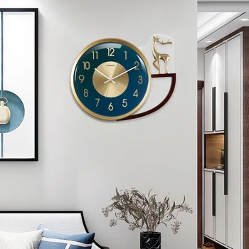 Luksusa Briežu Ziemeļu Sienas Pulkstenis Dzīvojamā Istabā Liels Klusums Metāla Sienas Pulkstenis ar Modernu Dizainu Reloj Salīdzinot Grande Mājas Dekoru LL50WC