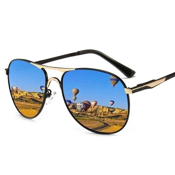 Luksusa Polarizētās Saulesbrilles, Vīriešu un Sieviešu Braukšanas Zvejas Retro Saules Brilles Zīmola Dizainere Vīrietis Metāla Saulesbrilles Cilvēks UV400