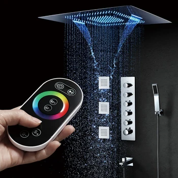 Luksusa Vannas Dušas jaucējkrāns uzstādīt Reču kontroles LED masāžas Vanna jaucējkrāns Nokrišņu Zemapmetuma vannas jaucējkrāns uzstādīt vācijas Tech