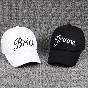 Līgavainis Līgava SQUAD Beisbola cepure 100% Kokvilnas Izšuvumi Vecmeitu Cepures Sievietēm, Kāzu Preparewear Trucker Vāciņi Baltā Snapback