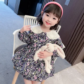 Meitene Kleita Bērniem, Bērnu Kleita Ir 2021. Princese Pavasara Rudens Toddler Skolā Vienotu Kleitas Ziemassvētku Kokvilnas Apģērbs Bērniem