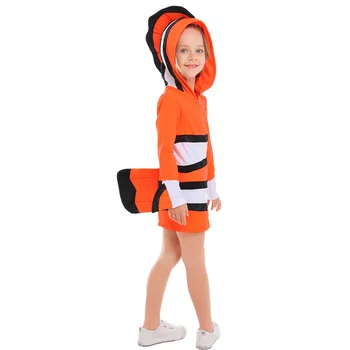 Meklējot Nemo Hoodies Halloween Kostīmi Bērniem Ziemassvētku Cosplay Kostīmu Zivju Clownfish Pixar Animācijas Meitenes Bērns