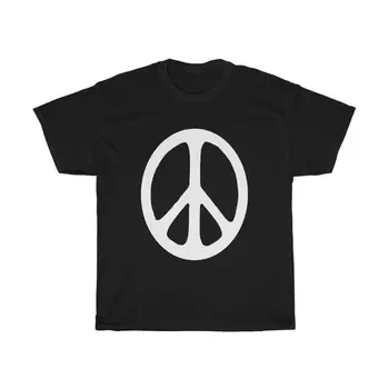 Miera Zīmi Peacee Simbolu, LOGO Krekls O-veida Kakla Kokvilnas T Krekls Vīriešiem Gadījuma Īsām Piedurknēm t-veida Topi Harajuku Streetwear