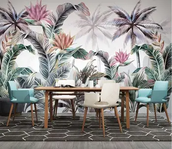 Milofi pielāgotas 3D tapetes Ziemeļu puses, krāsotas tropu augi Amerikas pastorālo retro fona sienas sienas