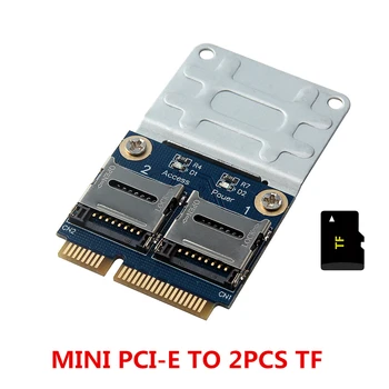 Mini Pci-E Adapteris 2 SSD HDD Klēpjdators Dual Micro - SD SDHC SDXC TF Uz Mini PCIe Atmiņas Karšu Lasītājs MPCIe 2 Mini-Sdcards